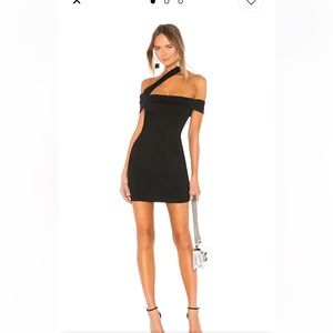 Superdown Revolve Linda Asymmetric Bodycon Dress in Black